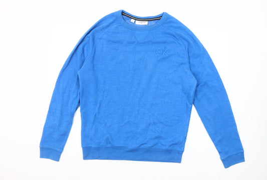 Calvin Klein Men’s Blue Pullover Sweatshirt Size M Golf Logo Cotton Blend