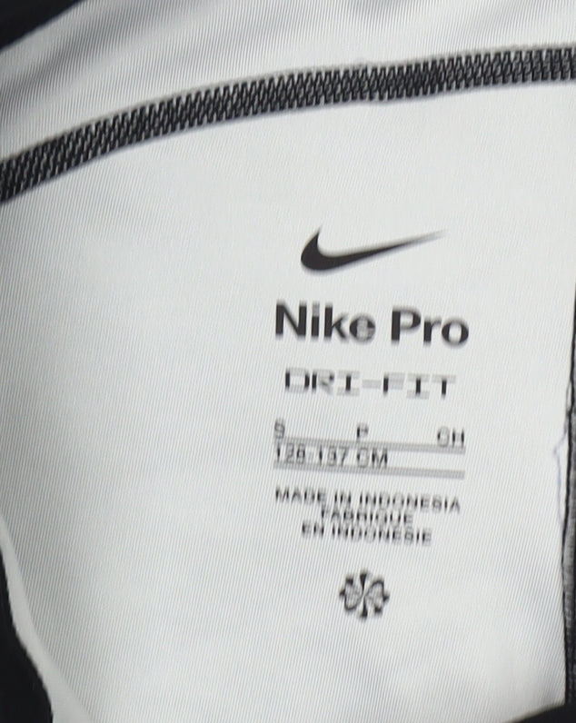 Nike Pro Dri-FIT Girls Blue Black Ankle Leggings Size S 125-137 cm