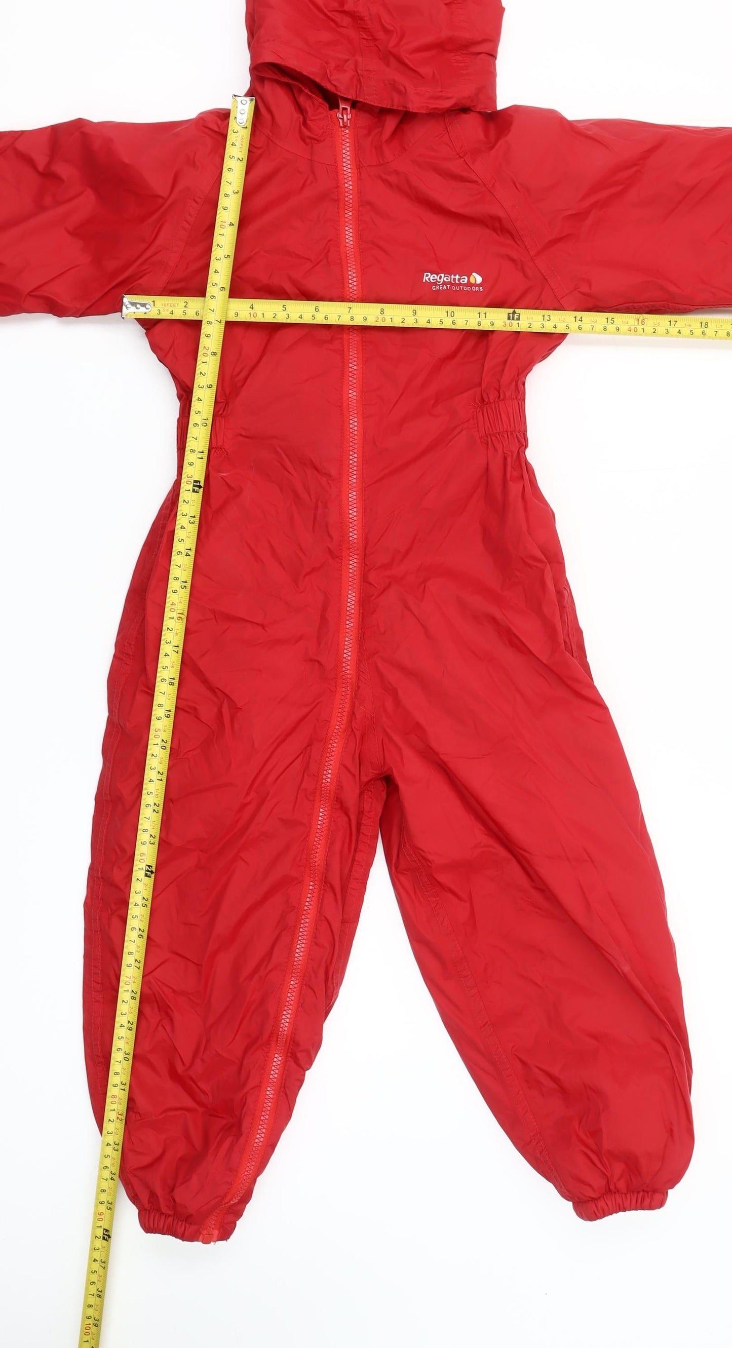 Regatta Boys Red Waterproof Hooded Snowsuit 4-5 Years Winter Full Zip