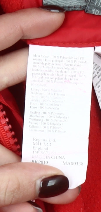 Regatta Boys Red Waterproof Hooded Snowsuit 4-5 Years Winter Full Zip