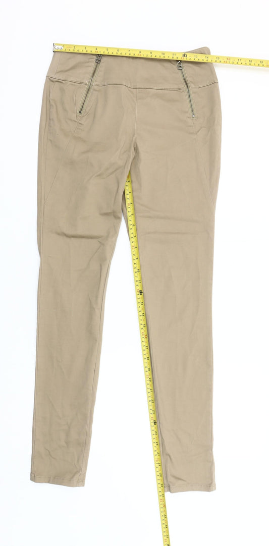 ONLY Women’s Beige High Rise Stretch Jegging Trousers Size M