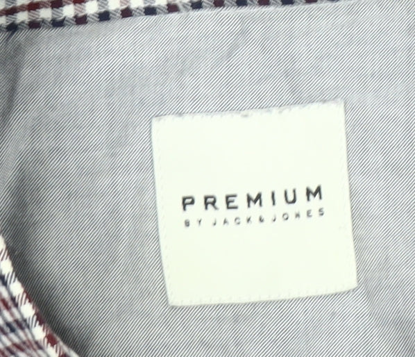 Jack & Jones Premium Men's Multicoloured Check Cotton Shirt XL
