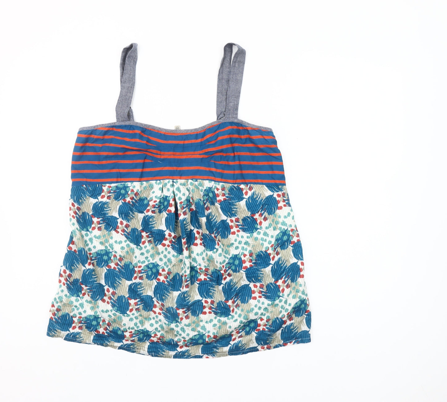 Fat Face Women’s Multicoloured Cotton Floral Stripe Tank Top Size 14