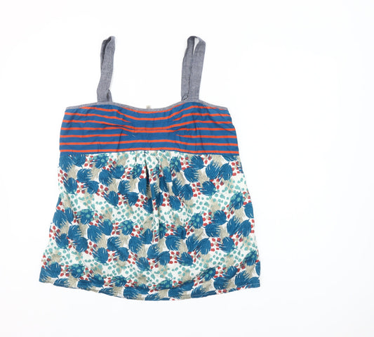 Fat Face Women’s Multicoloured Cotton Floral Stripe Tank Top Size 14