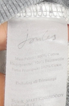 Joules Mary King Grey Hooded Sweatshirt Womens UK 16 Equestrian Print