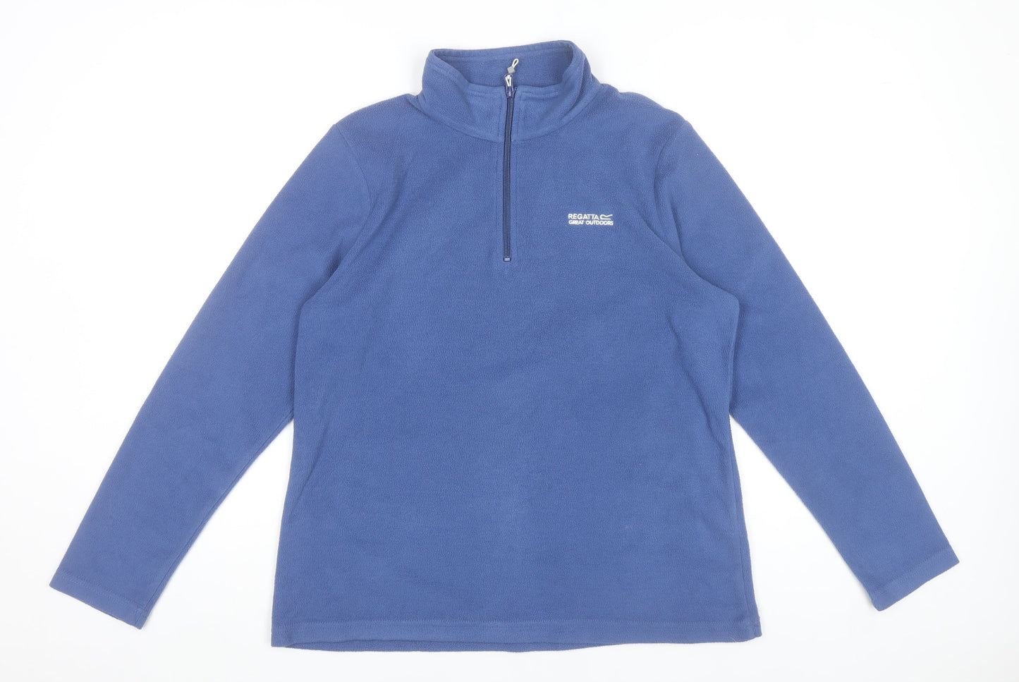 Regatta Great Outdoors Blue Fleece 1/4 Zip Pullover Sweatshirt UK 14
