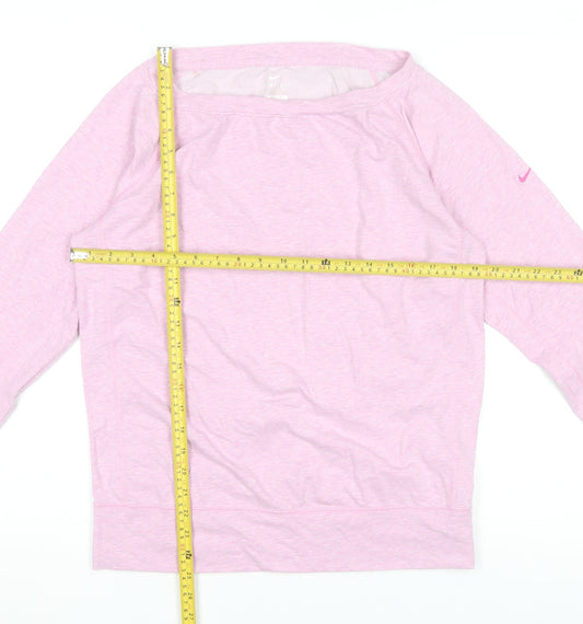 Nike Womens Pink Dri-FIT Long Sleeve Activewear Top Size M