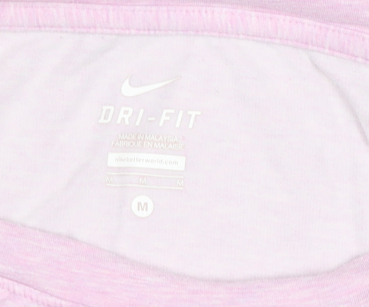 Nike Womens Pink Dri-FIT Long Sleeve Activewear Top Size M