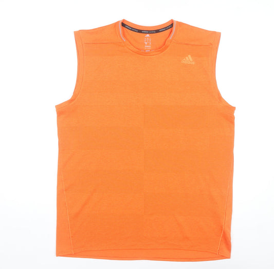 Adidas Men’s Orange Climacool Sleeveless Running Tank Top Size L