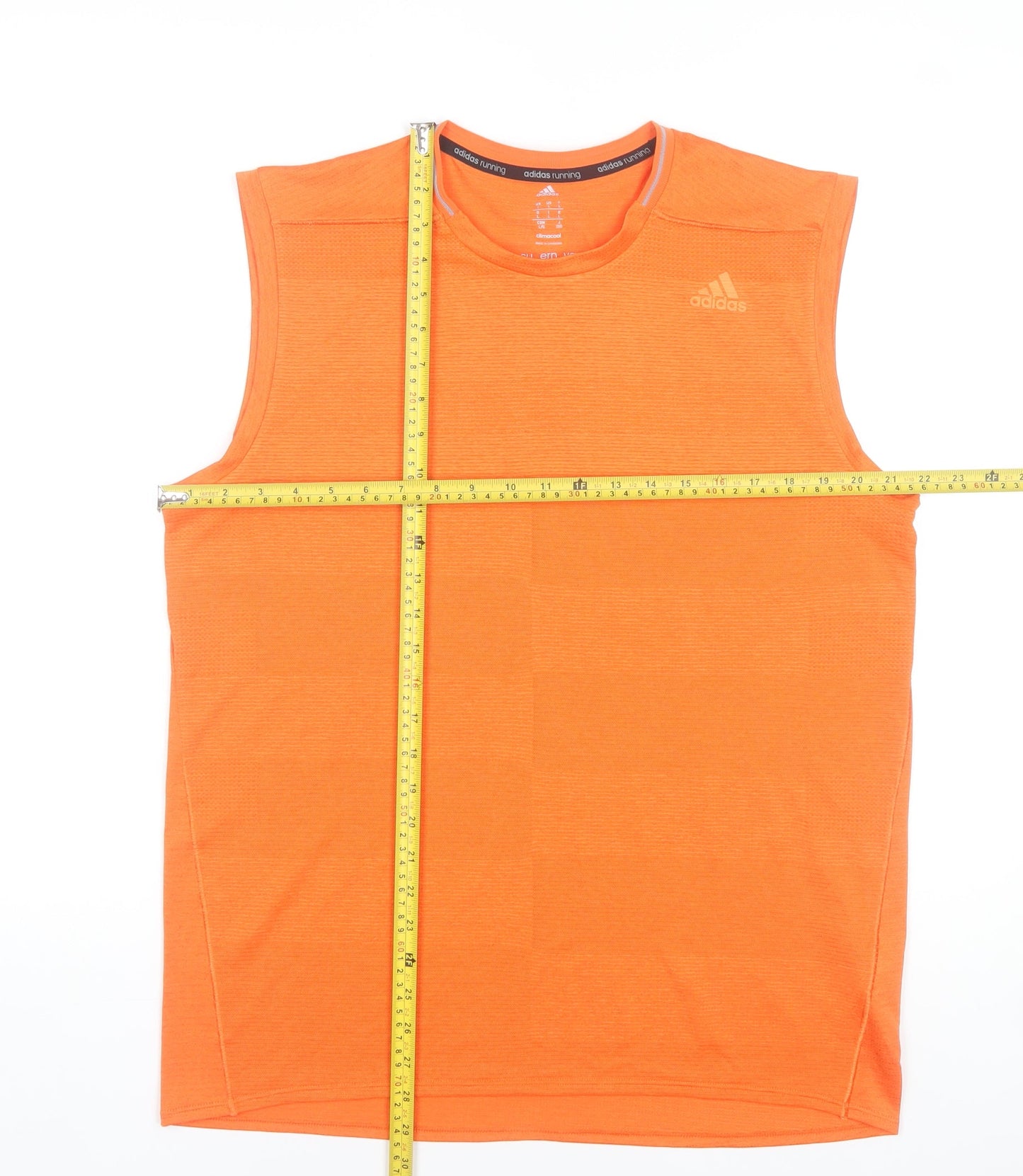 Adidas Men’s Orange Climacool Sleeveless Running Tank Top Size L