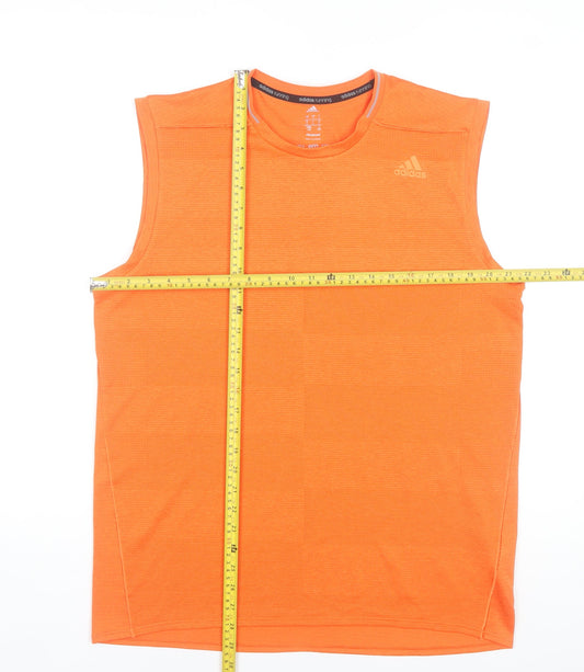 Adidas Men’s Orange Climacool Sleeveless Running Tank Top Size L
