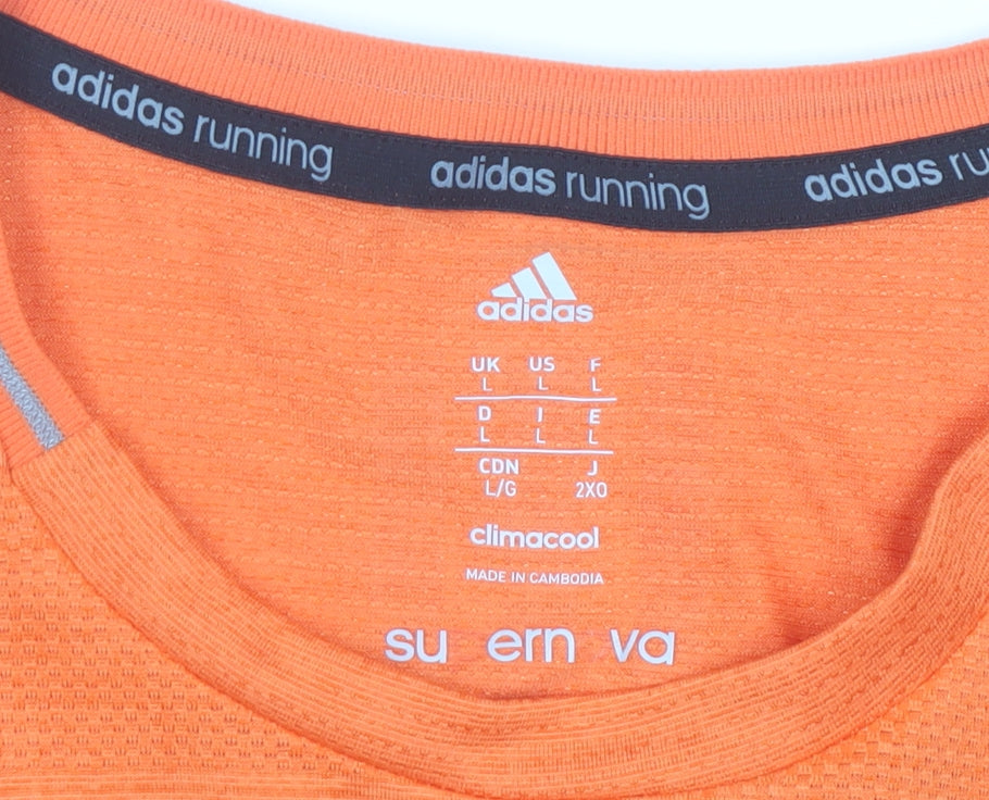 Adidas Men’s Orange Climacool Sleeveless Running Tank Top Size L