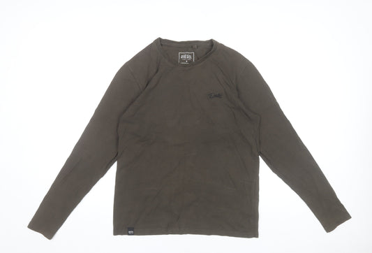 Diesel Men's Brown Long Sleeve Cotton Crew Neck T-Shirt Size M