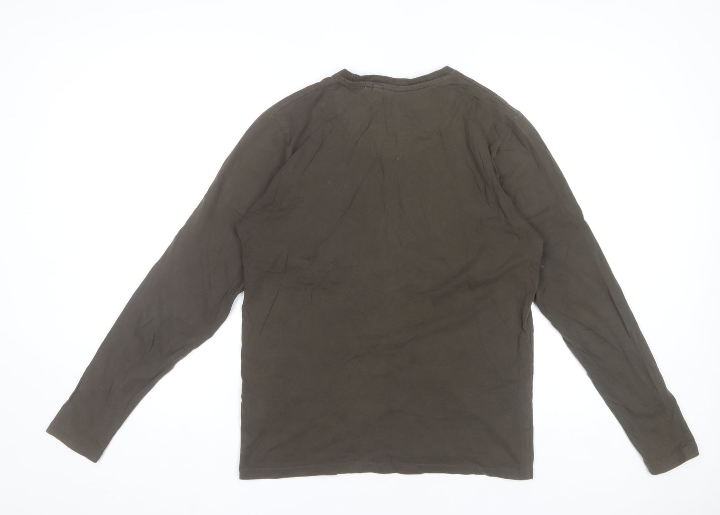 Diesel Men's Brown Long Sleeve Cotton Crew Neck T-Shirt Size M