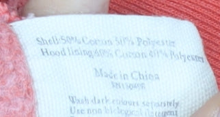 Jack Wills Women's Coral Full Zip Hoodie UK 6 Cotton Blend