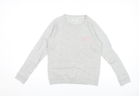 Jack Wills Womens Grey Crew Neck Sweatshirt Size 14 Cotton Blend