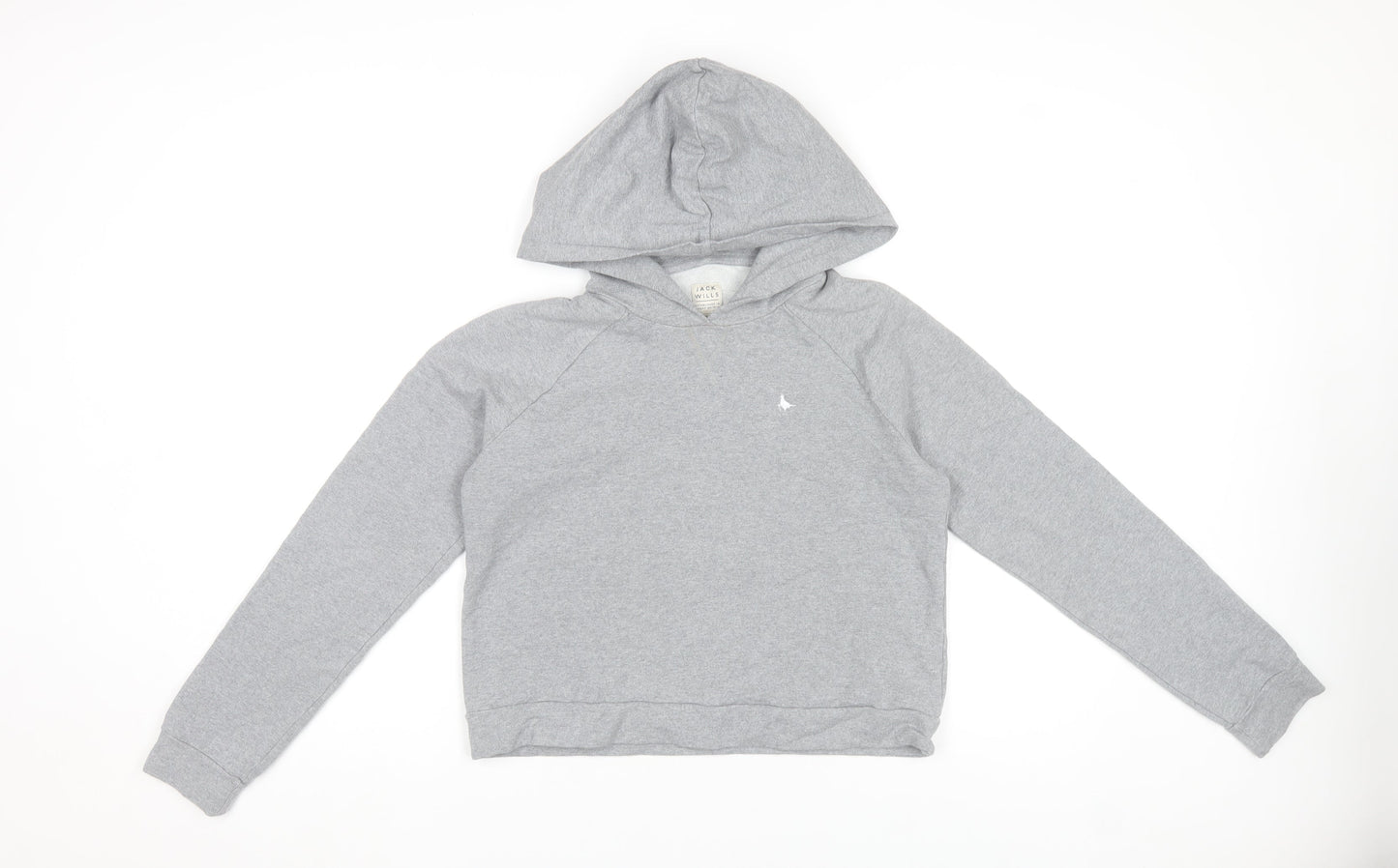 Jack Wills Womens Grey Hoodie UK 10 Cotton Modal Blend Pullover