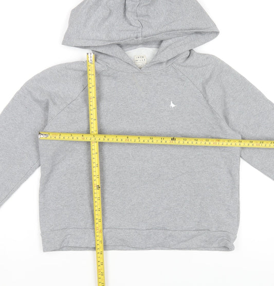 Jack Wills Womens Grey Hoodie UK 10 Cotton Modal Blend Pullover
