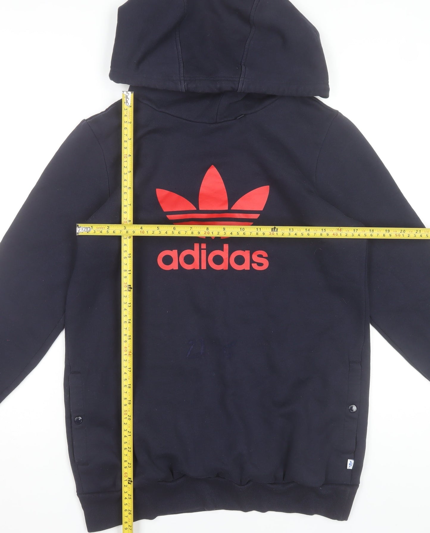 Adidas Women's Black Hoodie Size 12 Pullover Logo Cotton Blend