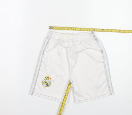 Adidas Boys White Football Athletic Shorts 12 Years Real Madrid Activewear