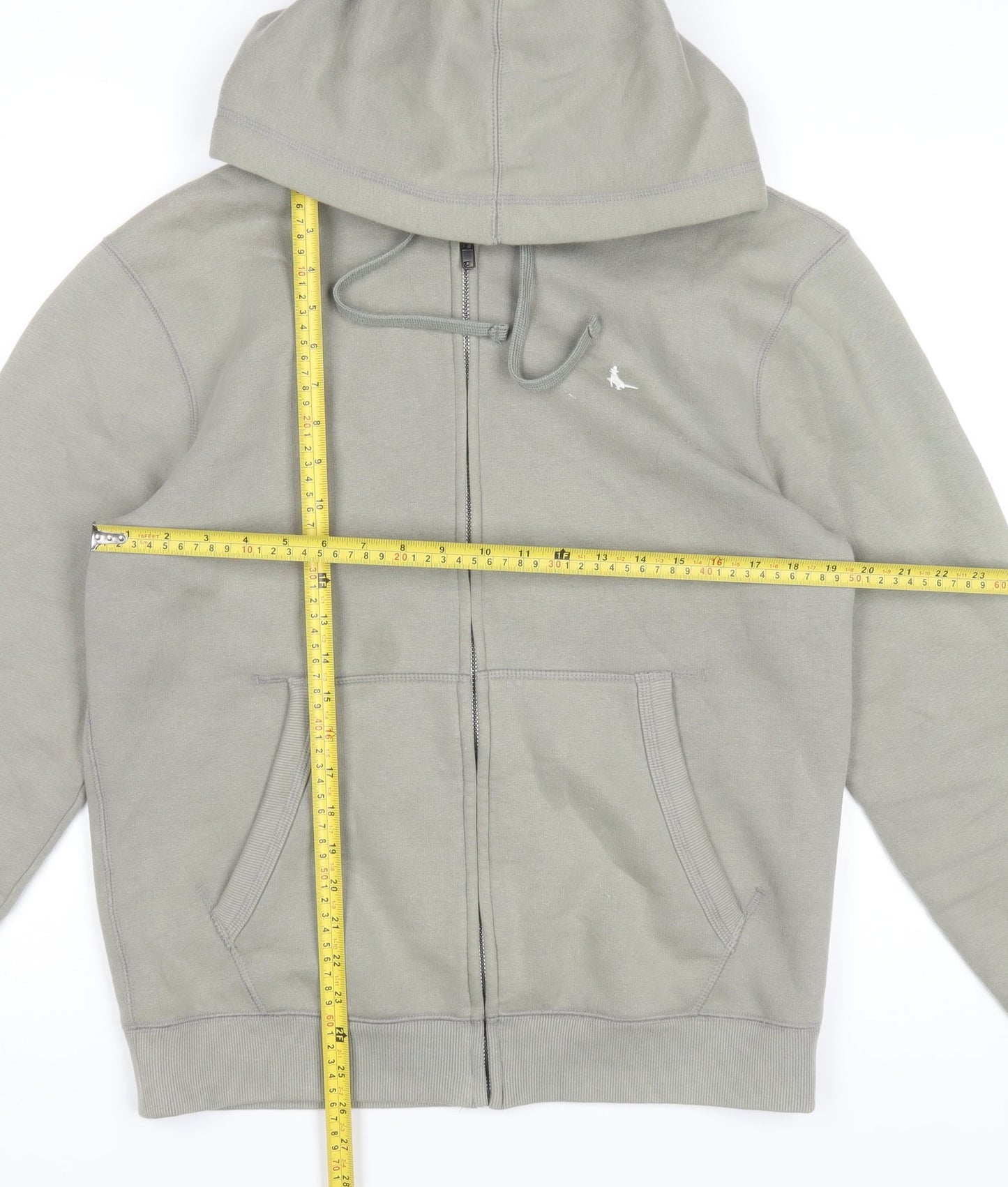 Jack Wills Men's Grey Full Zip Hoodie Size S Regular Fit