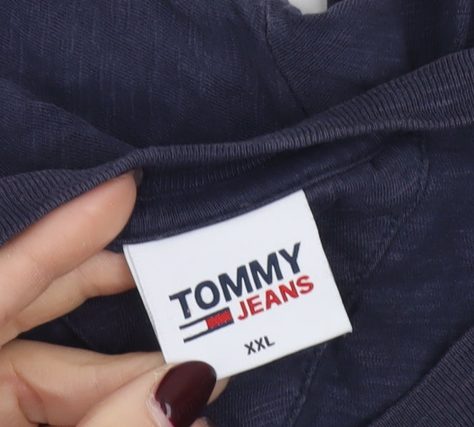 Tommy Jeans Men's Blue 2XL Graphic Logo Short Sleeve Cotton T-Shirt