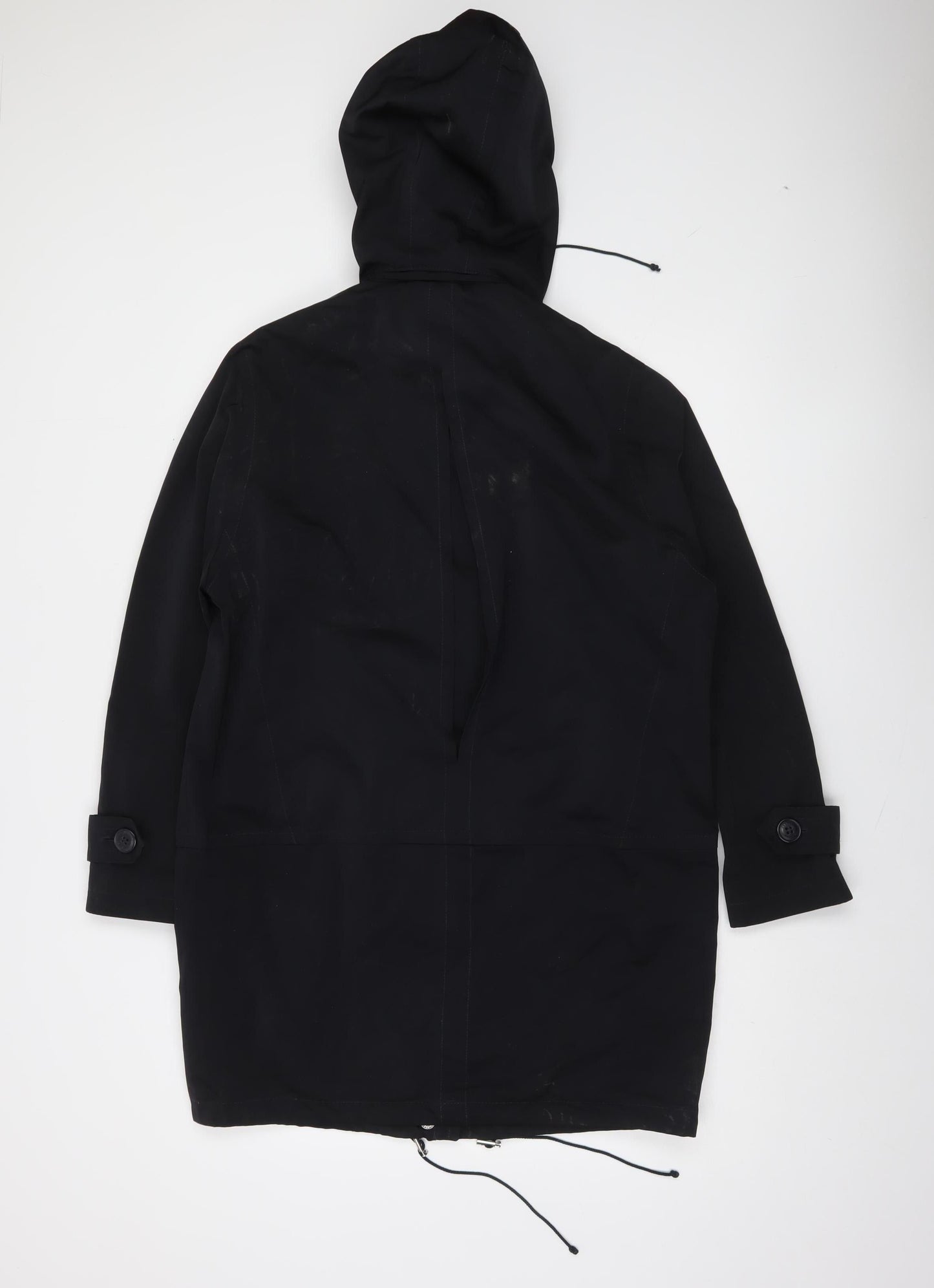 Jaeger Women's Black XS Long Hooded Parka Coat