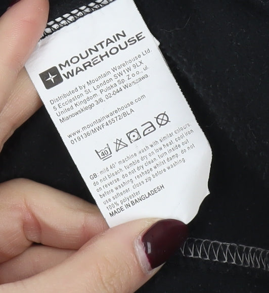 Mountain Warehouse Women Black Fleece Pullover Hoodie UK 18 Outdoor Warm Top