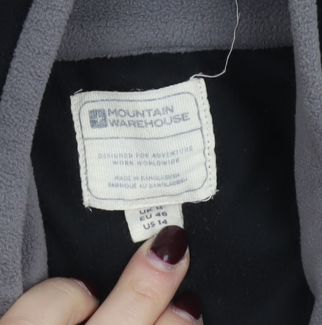 Mountain Warehouse Women Black Fleece Pullover Hoodie UK 18 Outdoor Warm Top