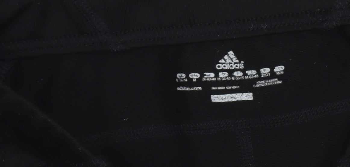 Adidas Womens Black Capri Running Trousers Size M Moisture Wicking