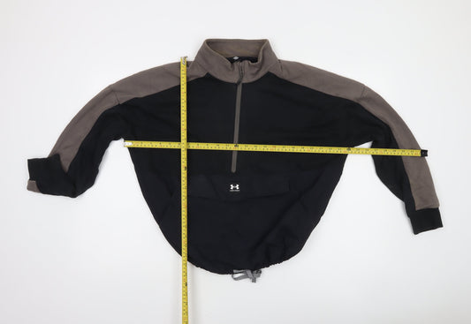 Under Armour Women's Black & Grey 1/2 Zip Loose Fit Sweatshirt M
