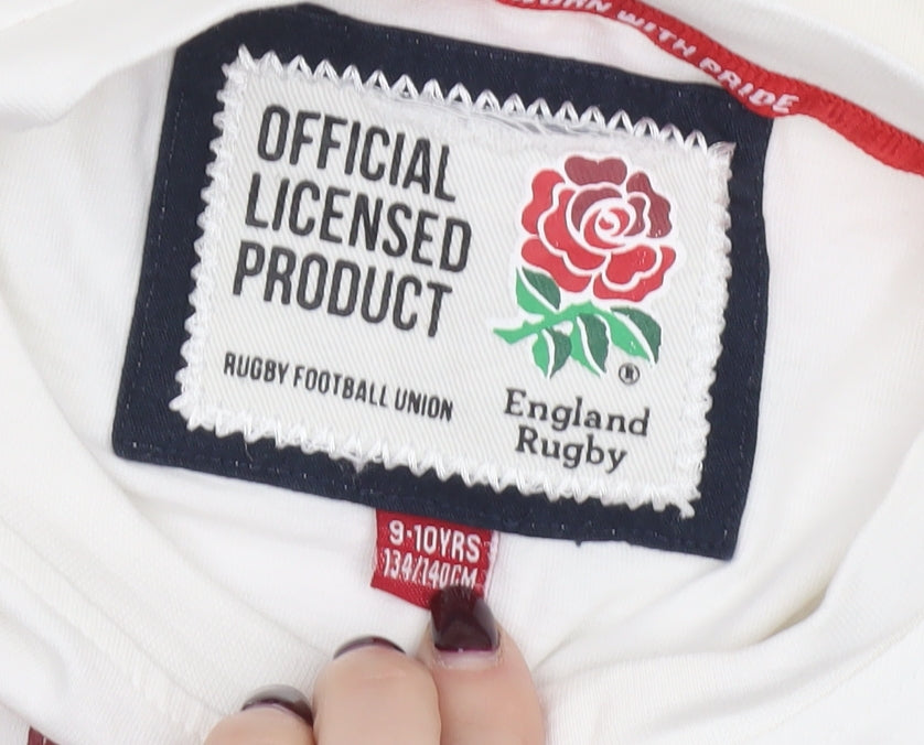 Additional view of England Rugby girls’ white 9-10 years graphic cotton t-shirt
