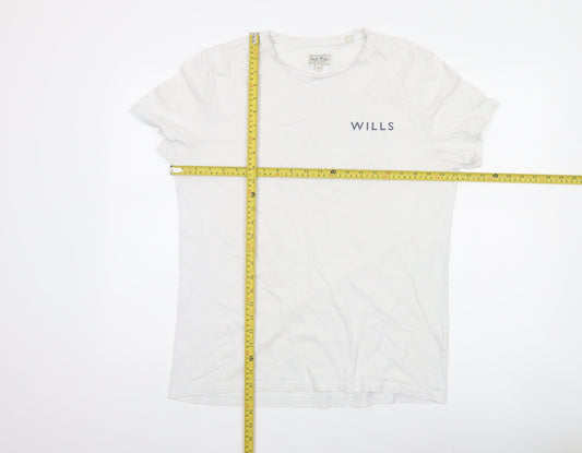 Jack Wills Men's White Crew Neck Cotton Graphic T-Shirt M