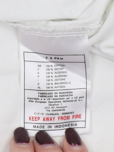 Nike Men's White 100% Cotton Vintage Polo Shirt Size L