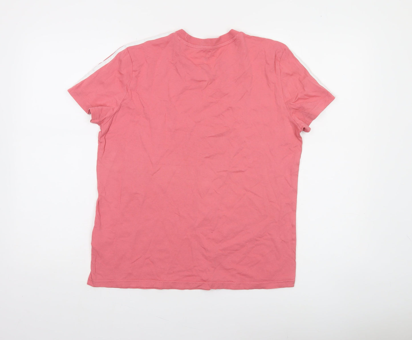 Adidas Womens Pink Short Sleeve Cotton Sports T-Shirt Size L