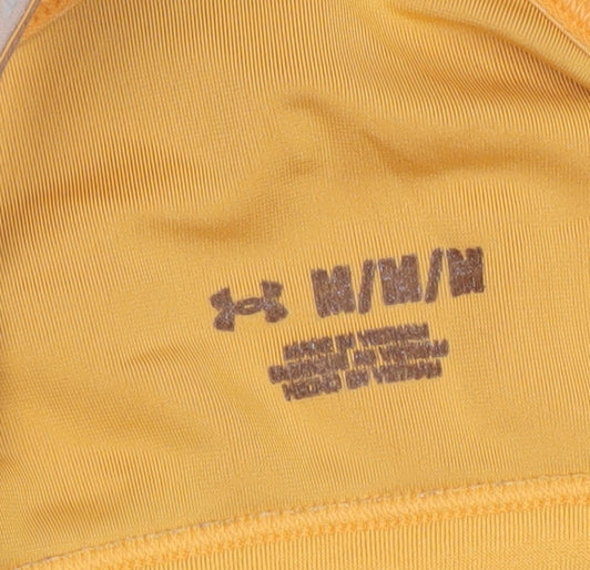 Brand and care label for Under Armour Women’s Yellow Medium Sports Bra Lightweight Racerback