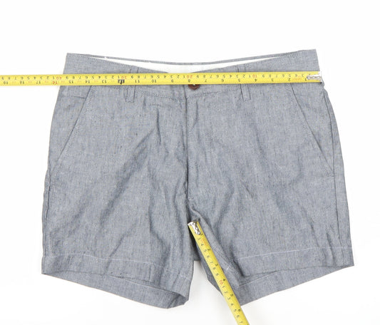 Farah Women Blue Cotton Blend Chino Shorts Size 30