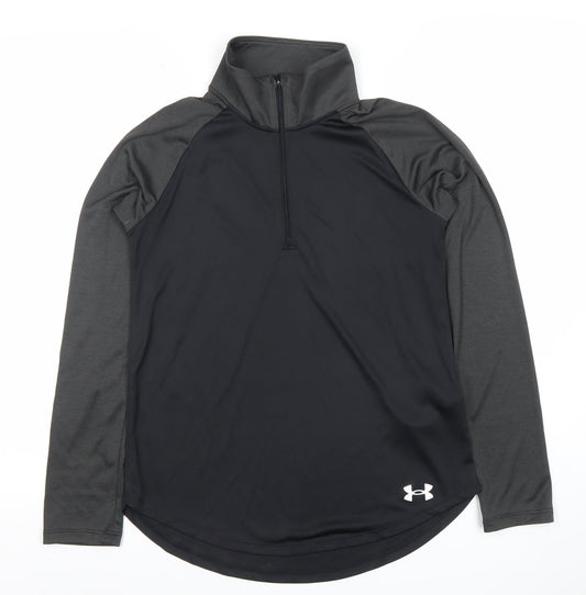 Under Armour Women's Black HeatGear 1/4 Zip Long Sleeve Top XL
