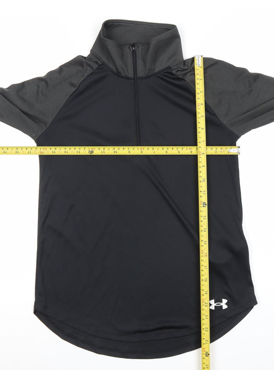 Under Armour Women's Black HeatGear 1/4 Zip Long Sleeve Top XL