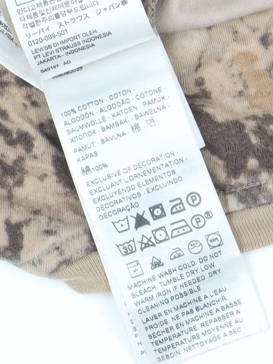 Levi's Women's Brown Camouflage Cotton Crew Neck T-Shirt Size S