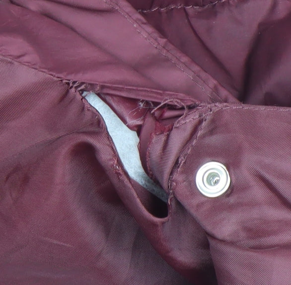 Additional view of H&M girls’ red hooded puffer coat 10 years long quilted winter jacket