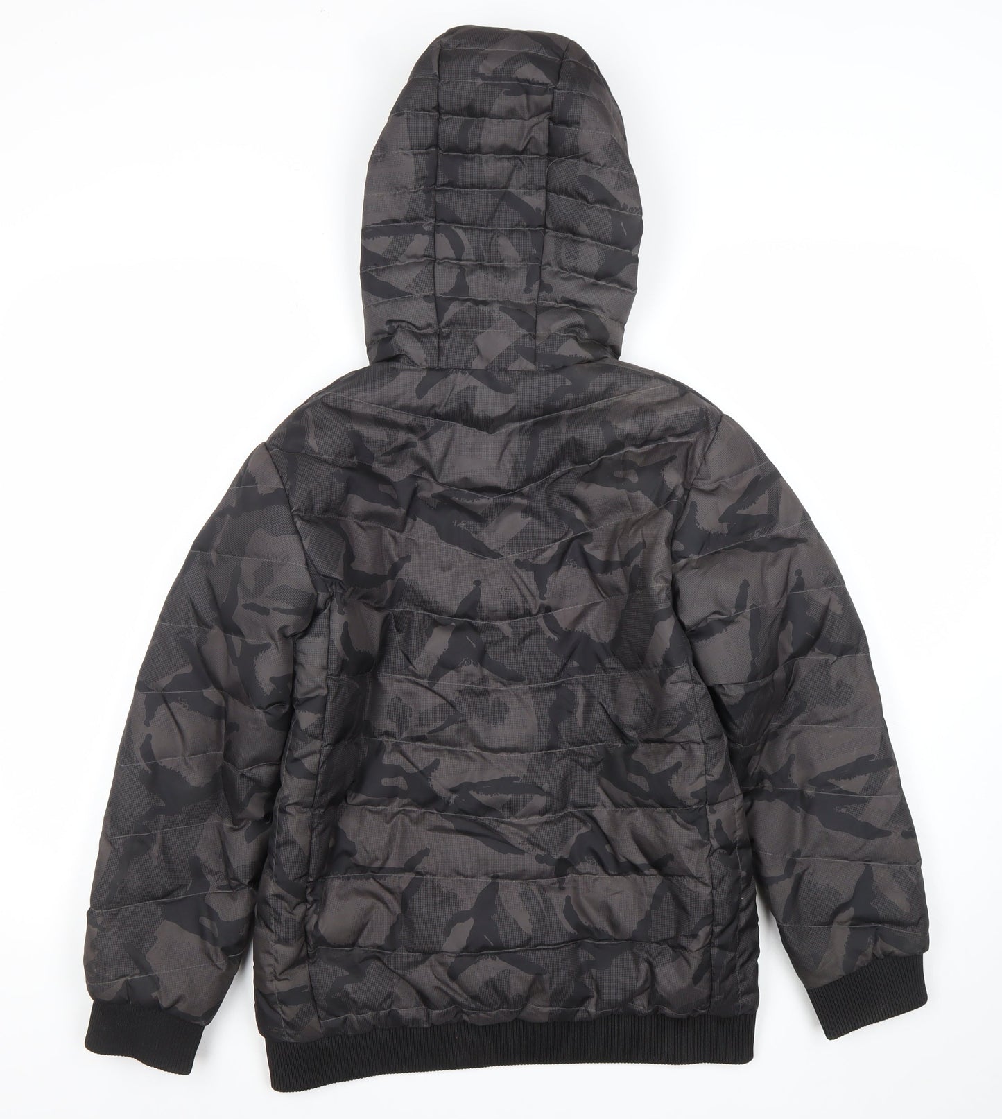 McKenzie Boys Black Camouflage Puffer Jacket 10-12 Years Hooded Winter Coat