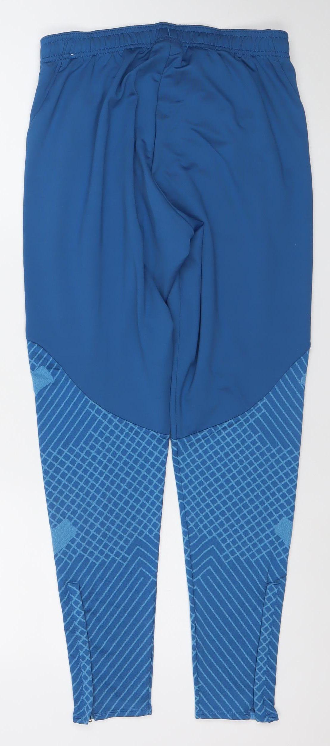Nike Boys Blue Dri-Fit Slim Fit Track Pants S Tapered Joggers