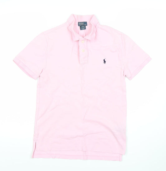 Ralph Lauren Teens Pink Cotton Short Sleeve Polo Shirt L