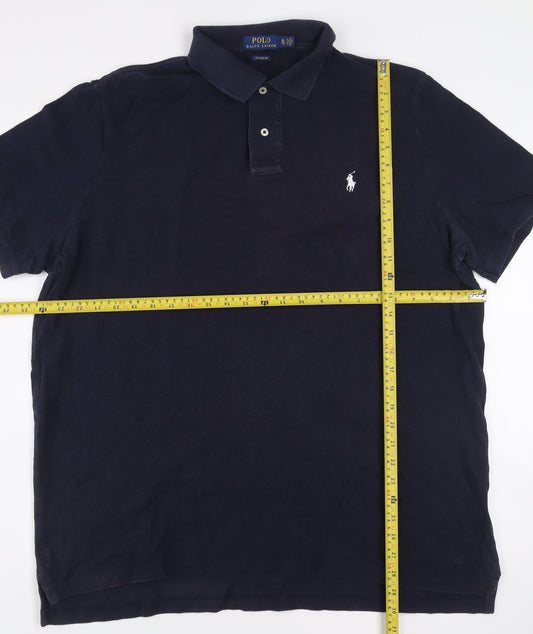 Ralph Lauren Men's Blue Classic Fit Cotton Polo Shirt XL