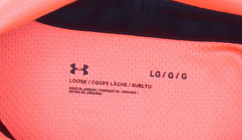 Under Armour Men's Orange Polyester Golf Polo Shirt Size L