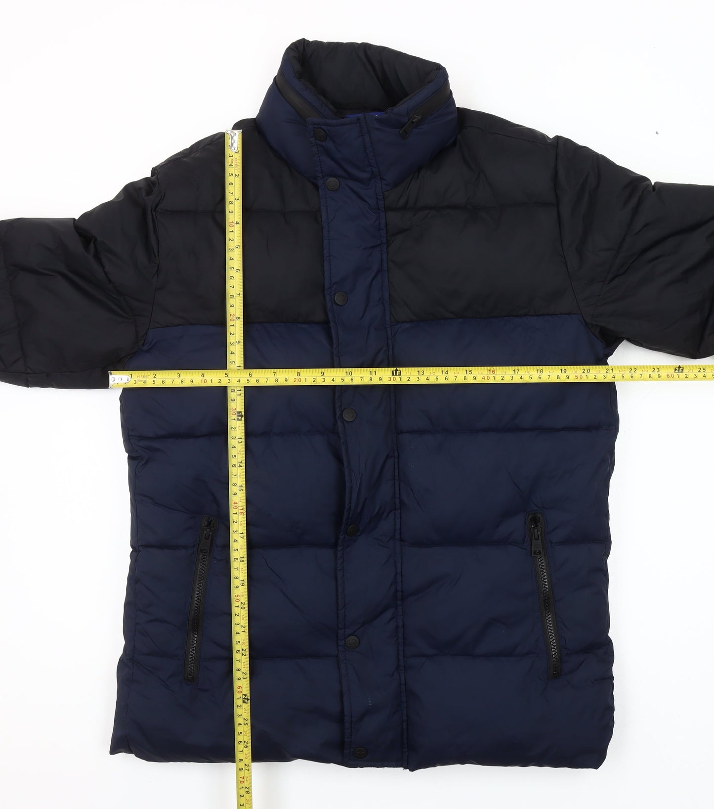 Champion Men's Blue Puffer Jacket Small Winter Quilted Zip Coat