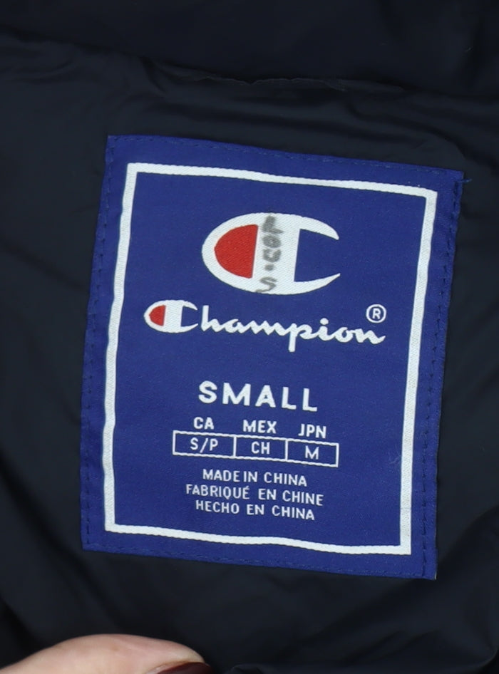 Champion Men's Blue Puffer Jacket Small Winter Quilted Zip Coat