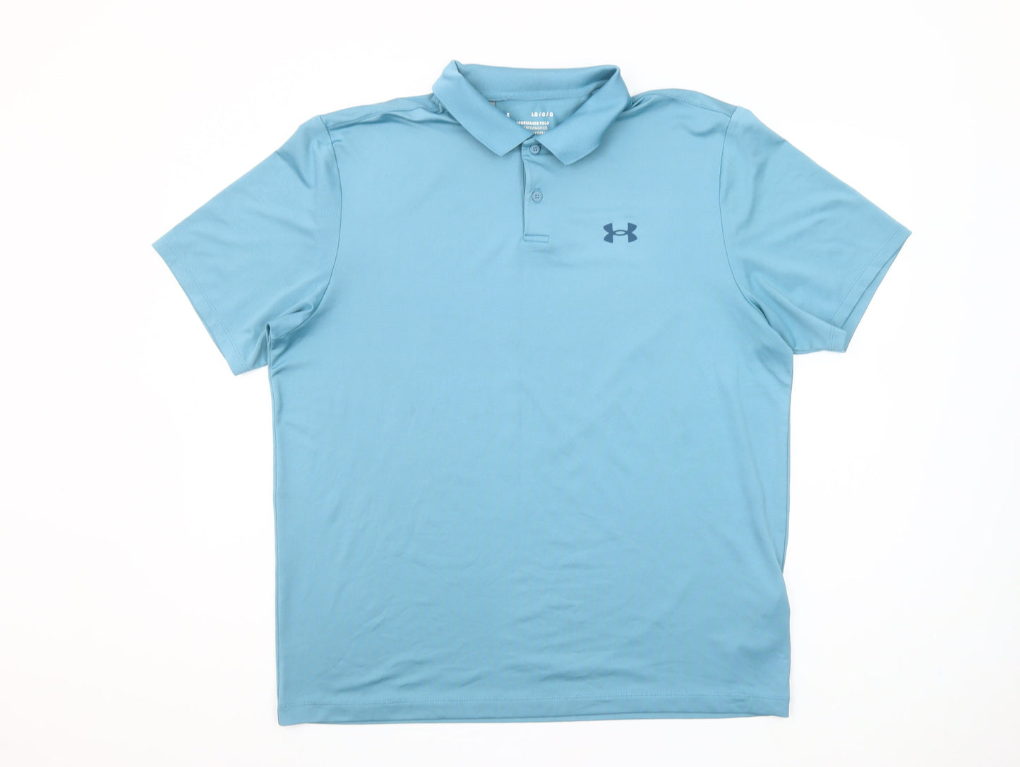 Under Armour Men's Blue Performance Polo Shirt Size L Moisture Wicking