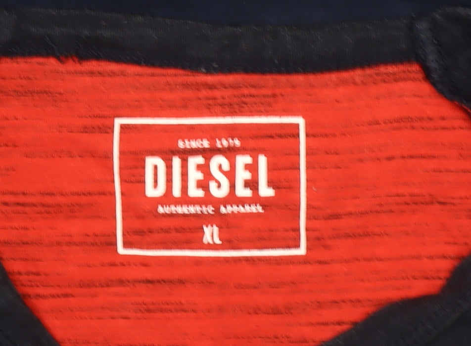 Diesel Men's Blue XL Crew Neck Cotton T-Shirt